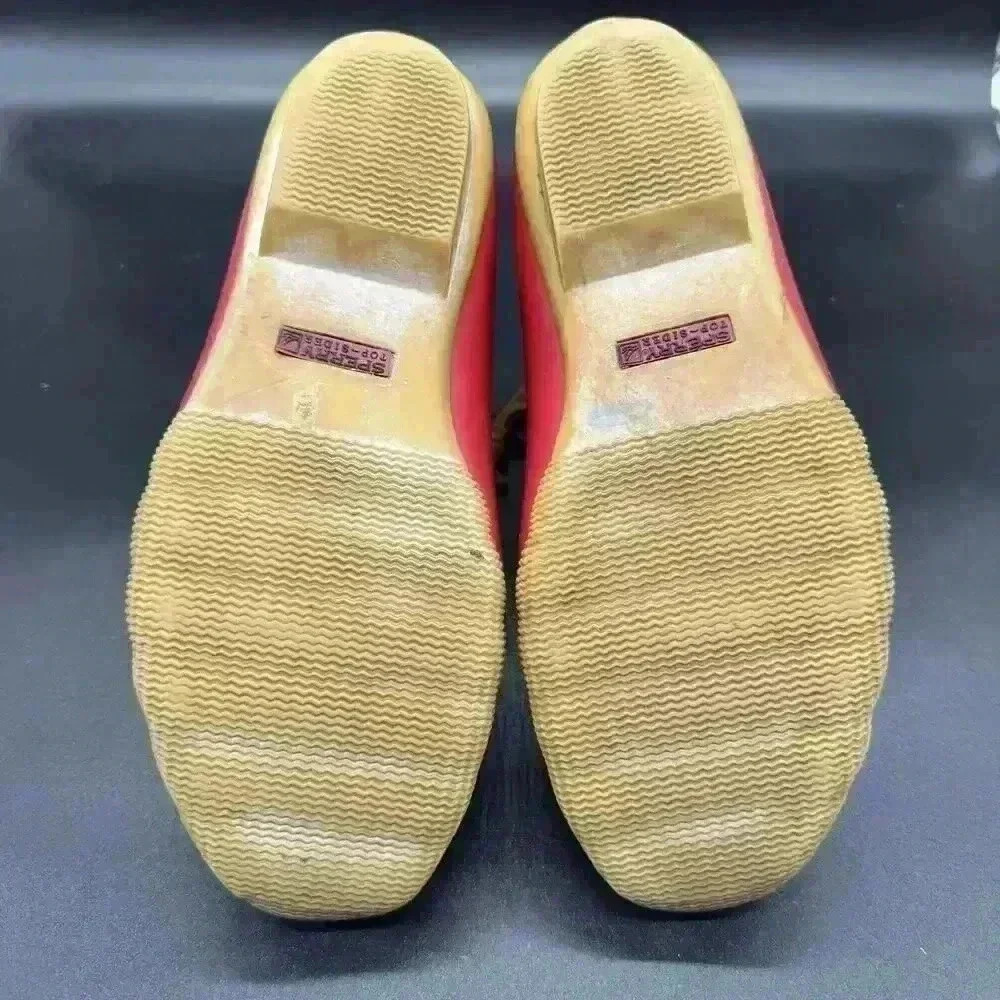 Sperry Top-Sider Brown/Red Waterproof Zip Rubber Rain Duck Boots - Size 7 - Picture 5 of 6